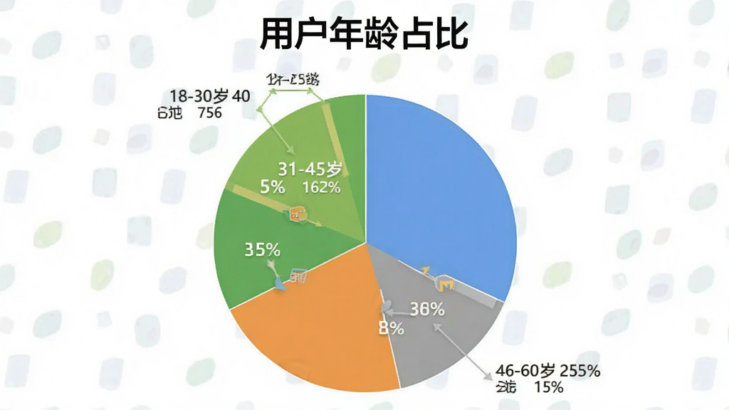 一张饼状图,展示“Excel电子表格手机版”的用户年龄分布,18-30岁占40%,31-45岁占35%,46-60岁占25%,图表配色清晰,标题为“用户年龄占比”,整体风格简洁,突出软件名称“Excel电子表格手机版”。