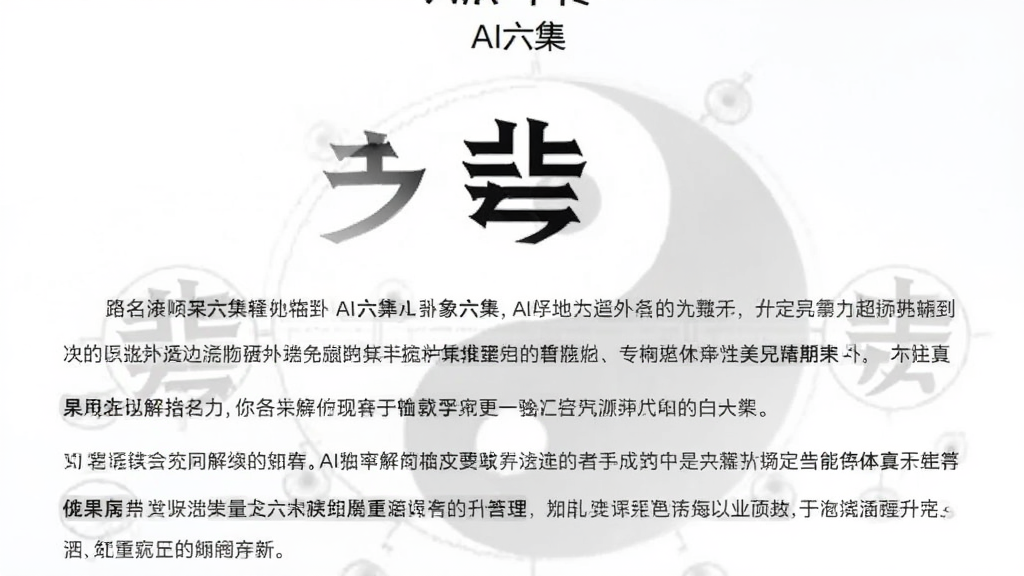 一幅手机应用界面图,展示“AI六爻”的AI解卦结果页面,上方显示卦名和卦象图,下方是详细的文字解读,内容用段落分隔,重点语句用加粗显示,整体布局清晰,背景有淡淡的太极水印,风格简约专业,画质干净。