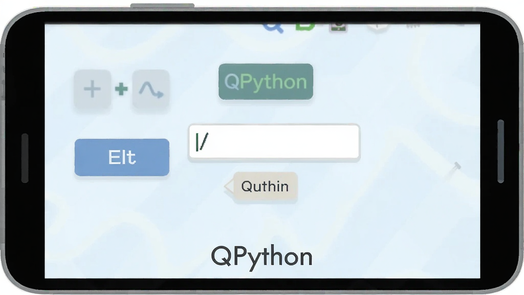 һ������QPythonͼ�ν��濪�������Ĳ廭���������ֻ���Ļ����Ļ����ʾһ���򵥵�Ӧ�ý��棬�а�ť�������ͱ�ǩ���ײ��С�QPython������������ƽ����ɫ����ͣ����ֺ�����ϸ�����������ʸɾ����޶���Ԫ��