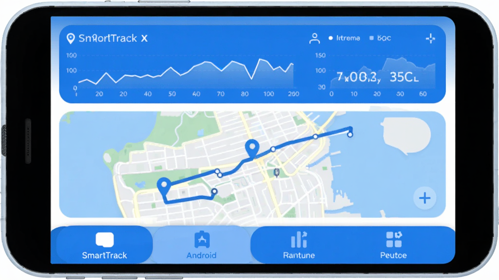 SmartTrack��һ�������İ�׿׷�ټ�¼���ߣ�������������Ϊ��ɫ����������ʾʵʱ����ͼ�����м��ж�λ��ͼ�͹켣��·���ײ��ǹ���ѡ����������ִ���ƽ��ϸ��Բ�󣬻��ʸɾ��޶���Ԫ�ء�