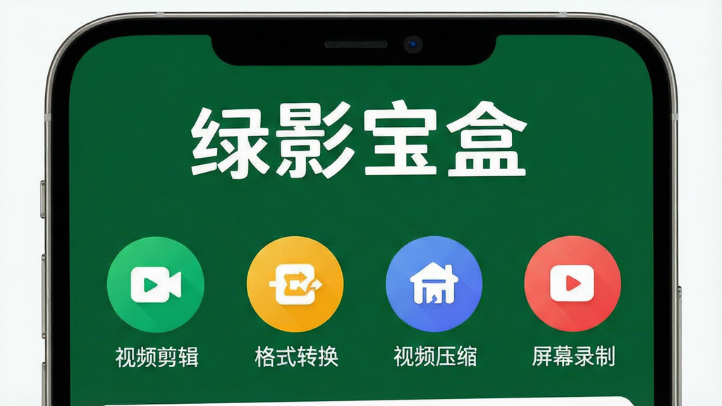 һ��չʾ��Ӱ����APP������ĸ����ͼ���������ֻ���Ļ������������ɫ�Ͱ�ɫΪ��ɫ��������������������ʾ����Ӱ���С��ĸ����֣��·������š���Ƶ������������ʽת����������Ƶѹ����������Ļ¼�ơ��ĸ�Բ�ι���ͼ�꣬ͼ��ɫ���������������ִ���ƽ��ϸ��Բ�󣬻��ʸɾ��޶���Ԫ�ء�