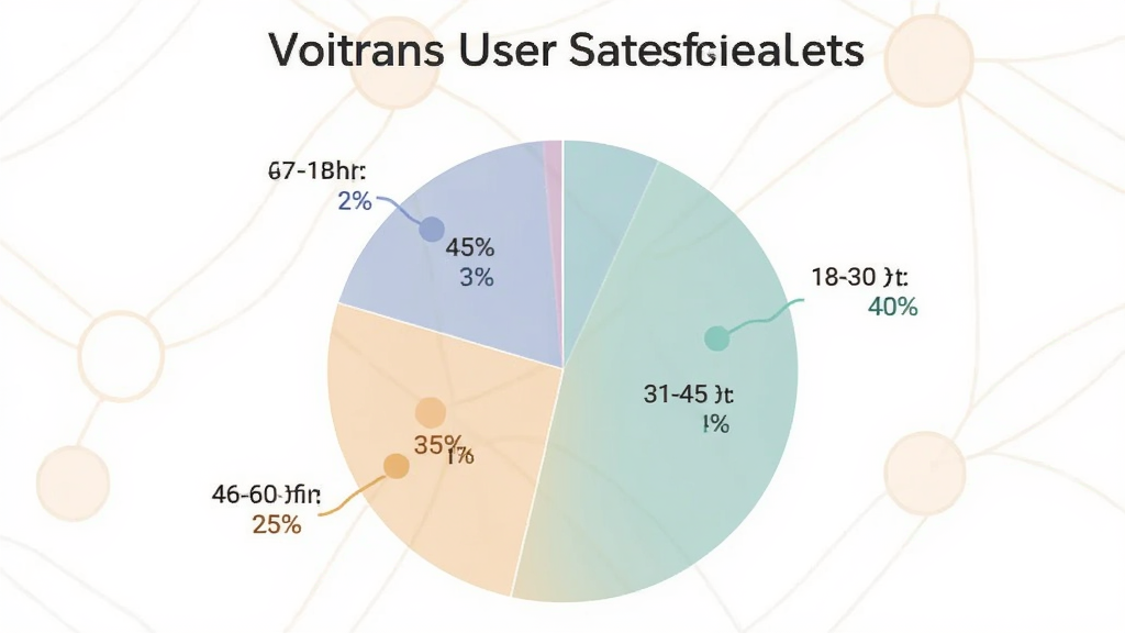 一张展示Voitrans用户满意度调查的图片,主体是饼状图,显示18-30岁占40%,31-45岁占35%,46-60岁占25%,图表清晰,风格简洁,配色柔和,细节有百分比标注,画质干净无多余元素