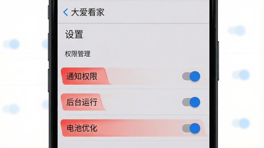 ���壺�ֻ���Ļչʾ���󰮿��ҡ�App������ҳ�棬ҳ�����С�֪ͨȨ�ޡ�����̨���С�������Ż���������ѡ����֣���Ļ���У�����Ϊǳ��ɫ�������б��������Ű棺���֡��󰮿��ҡ������á���Ȩ�޹������������ɼ������ذ�ťΪ��ɫ����񣺼��İ�׿ϵͳ���÷��ϸ�ڣ��ص�ѡ���ú�ɫ������ע���޶���Ԫ�ء����ʣ����壬�ɾ����޶���Ԫ�ء�