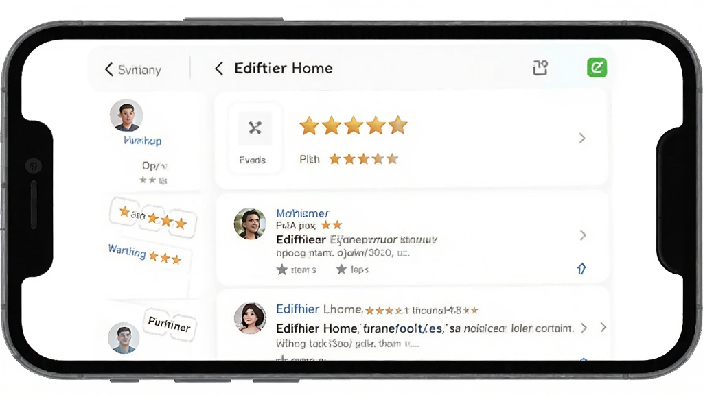 һ��չʾEdifier Home�û����۵�ͼƬ���������ֻ���Ļ����Ļ����ʾһ��Ӧ���̵������ҳ�棬�����Ǻ������û������б�����������������࣬�԰�ɫΪ���������ʸɾ��޶���Ԫ�ء�
