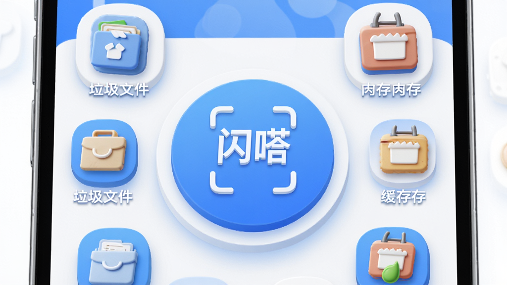 ���壺���APP���ֻ������棬�м���ɨ�谴ť�����ܻ����������ļ����ڴ桢�����ͼ�꣬���֣����жԳƣ�ɨ�谴ťͻ�����Ű棺����У�ͼ���в�Σ�����ִ���ƽ�������ϣ�������ɫ����ϸ�ڣ�����ɾ�����ť��д�š���ડ����֣����ʣ����壬�ɾ����޶���Ԫ�ء�