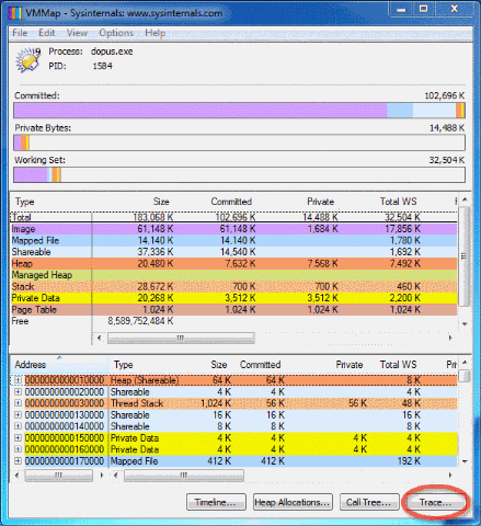 VMMap���԰�V3.21 �ڴ��������