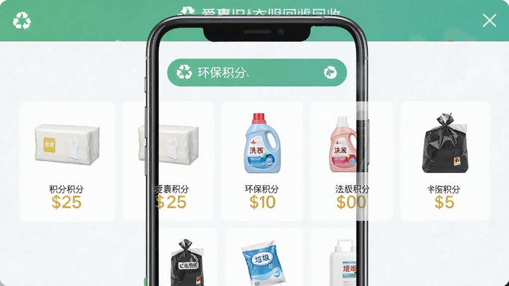 һ��չʾ�ֻ�Ӧ���ڻ����̳ǵ�ͼƬ�������ǡ��������·����ա�APP�Ļ��ֶһ�ҳ�棬������������ֽ����ϴ��Һ������������Ʒ��ÿ����Ʒ�·���ע���ּ۸񣬶����С��������֡������ʾ�������������������������룬���ʸɾ��޶���Ԫ�ء�