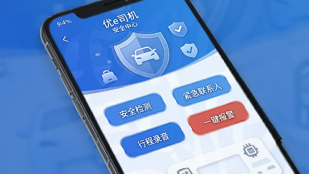 һ�������ֻ����棬��ʾ����e˾�����İ�ȫ����ҳ�棬�С���ȫ��⡱����������ϵ�ˡ������г�¼��������һ���������Ȱ�ť������Ϊ����ͼ�꣬������ȫ���ţ���ɫ�������ʸɾ����޶���Ԫ�ء�
