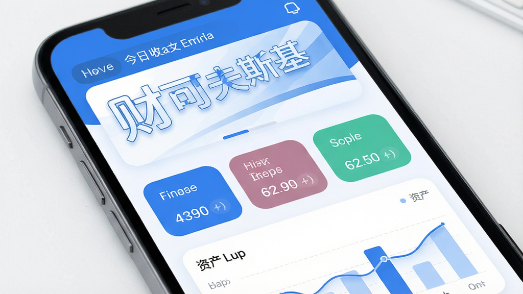 财可夫斯基app主界面展示,手机屏幕中清晰显示“财可夫斯基”四个大字,界面风格简洁现代,蓝白配色为主,上方显示今日收支概览,中间是分类清晰的记账按钮,下方为资产图表,整体画质干净明亮,无多余元素,扁平化设计风格,细节圆润,高清渲染
