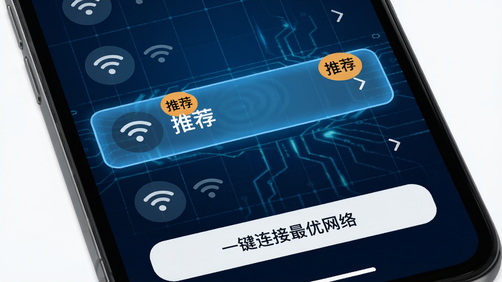 �ֻ���ĻչʾNuna��WiFiɨ����ҳ�棬����Ϊ����ɫ�Ƽ�������ÿ��WiFi��Ŀ��Բ���ź�ͼ��չʾǿ�ȣ�������ǿ�ź���Ŀ��������ʾ����ע