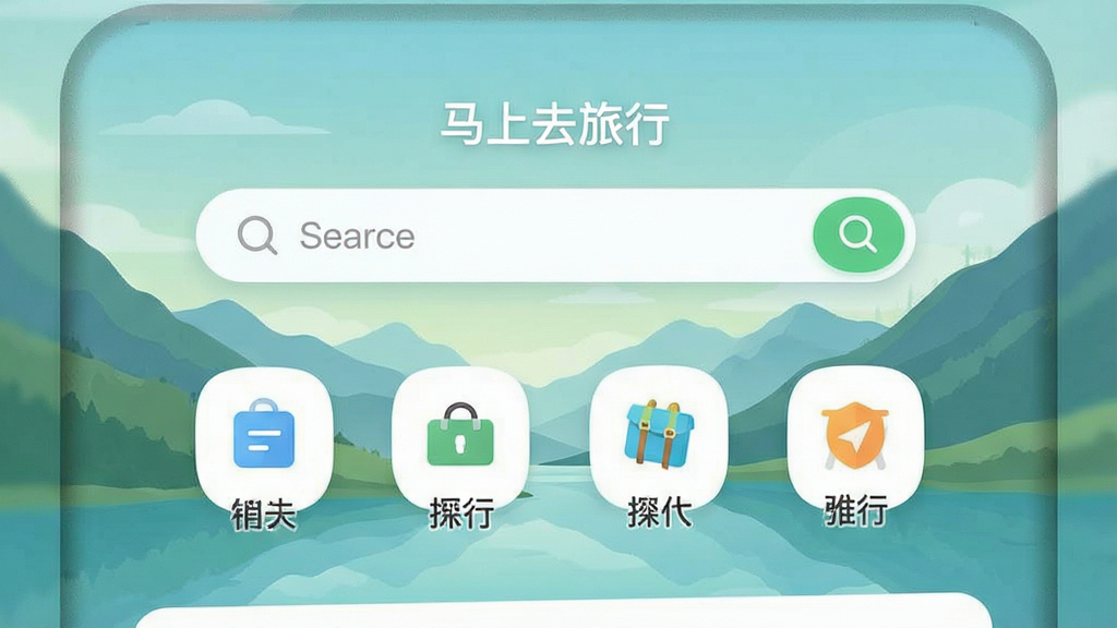 һ���ֻ�Ӧ�ý����ͼ����ʾ������ȥ���С�APP�����棬���������Ǽ����������ͼ�������ͼ�꣬���������µ�ɽˮ�羰�������������Ű�ɾ�������ִ���ƽ��ϸ��Բ�󣬻��ʸ���ɾ����޶���Ԫ�أ�ͼƬ�����֡�����ȥ���С������ɼ���