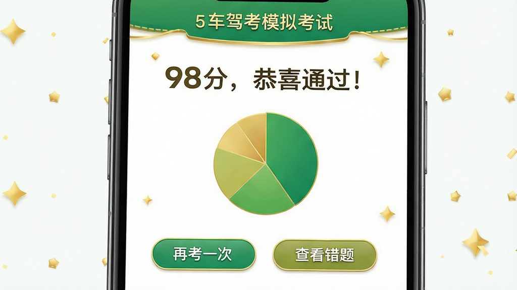 ���壺�ֻ���Ļ��ʾ51���ݿ�ģ�⿼�Խ������棬��ʾ��98�֣���ϲͨ�������Ĵ��֣��·��С��ٿ�һ�Ρ��͡��鿴���⡱��ť�����֣��ɼ����У���ť���·����Ű棺���󷽣�ͻ����������񣺼����������ɫ�ͽ�ɫװ�Ρ�ϸ�ڣ���״ͼ��ʾ��ȷ�ʣ����ʸɾ��޶���Ԫ�ء�