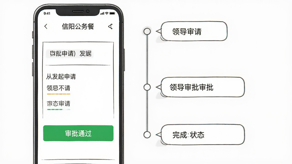 ͼʾ����������͡�APP���������̽��棬����Ϊ�ֻ������߿�ͼ������չʾ�ӷ������뵽�쵼�����ٵ���ɵ�״̬�ڵ㣬�Ű�Ϊ����ʱ���ᣬ���������ϸ��ǿ��������ͨ������ɫ��ť�����ʸɾ��޶���Ԫ�ء�