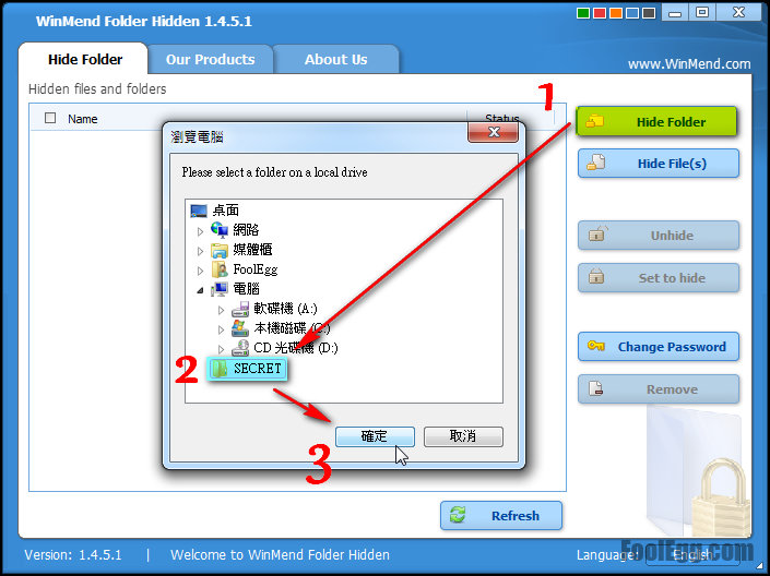 WinMend Folder Hidden���ļ������ع��ߣ�v1.0.0 �ļ������ؼ���