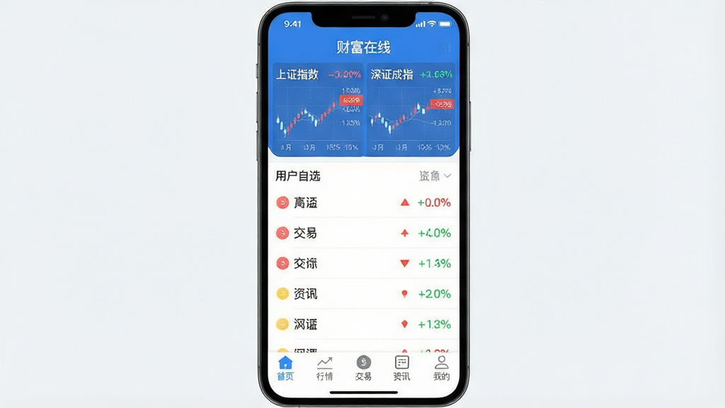 һ���ֻ���ͼ����ͼƬ�������ǡ��Ƹ����ߡ�APP�������棬�����Ϸ���ʾ��ָ֤������֤��ָ��ʵʱ����ͼ���м����û���ѡ�ɵ��б���ÿֻ��Ʊ���ƺ��ע��ɫ����ɫ���ǵ������·��ǡ���ҳ���������顱�������ס�������Ѷ�������ҵġ�����ײ�������ͼ�꣬�Ű�����������ִ���ƽ����������ɫΪ����ϸ��Բ�󣬻��ʸɾ��޶���Ԫ�أ���Ļ�϶�״̬����ʾ���Ƹ����ߡ�������