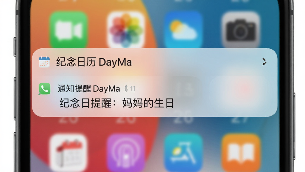 չʾ����������DayMa��App��֪ͨ���ѽ��棬�ֻ�֪ͨ����ʾһ��������Ϣ������Ϊ�����������ѣ���������ա���������ģ�����ֻ������棬�������࣬����������