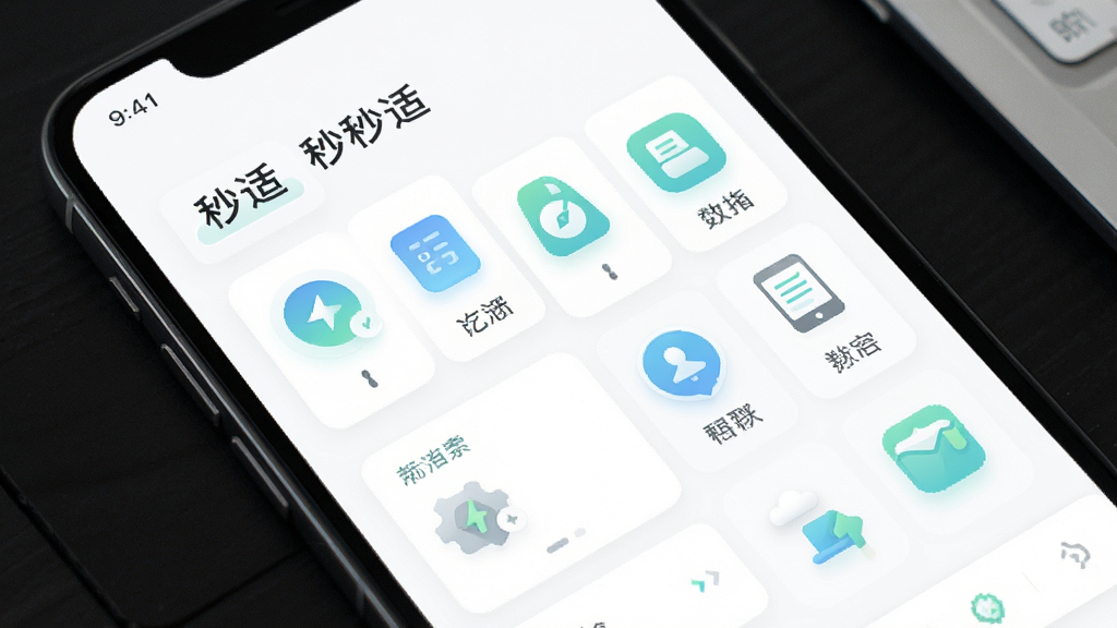 展示“秒适”APP的极简界面设计,采用大量留白设计,功能图标整齐排列,色彩清新,无任何广告横幅和弹窗干扰,画面干净通透,突出“专注”和“简洁”的氛围,整体布局精致,画质干净,无多余元素。