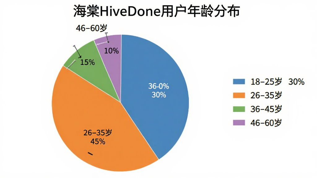 一张用户年龄分布饼状图,标题为