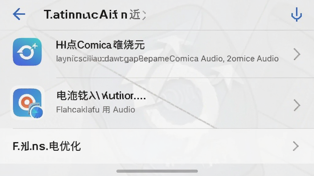һ��չʾ���ֻ������в���Comica AudioӦ�ò����������Ż���ѡ��Ľ�ͼ������Ϊϵͳ����ҳ�棬���дʵ���������������ʸɾ��޶���Ԫ��