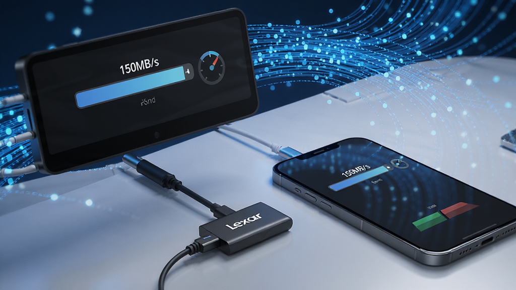 ���Ժ��ֻ�ͬʱ����һ��Lexar����������Ļ����ʾ������������ٶȴﵽ150MB/s����������ɫ����������������������Ƽ��У����дʵ��ϸ�ڷḻ�����ʸ���