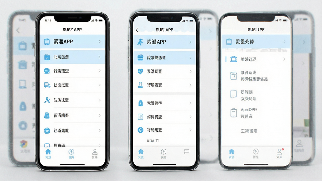 素漕APP纯净界面展示,无任何广告横幅,页面简约,功能列表排列整齐,白色背景,浅蓝色点缀,画质高清