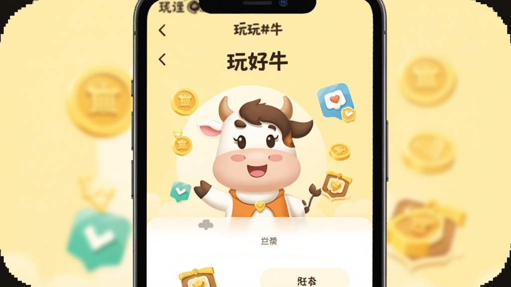 ͼƬ����չʾһ�������ֻ�����Ļ���С����ţ��APP�Ľ��棬��������������������һ���ɰ��Ŀ�ͨţ������Χ���ƽ�Һ�����ͼ�꣬����Ϊ����ɫ�����־��У���ƽ����ƣ����ʸɾ����޶���Ԫ�ء�