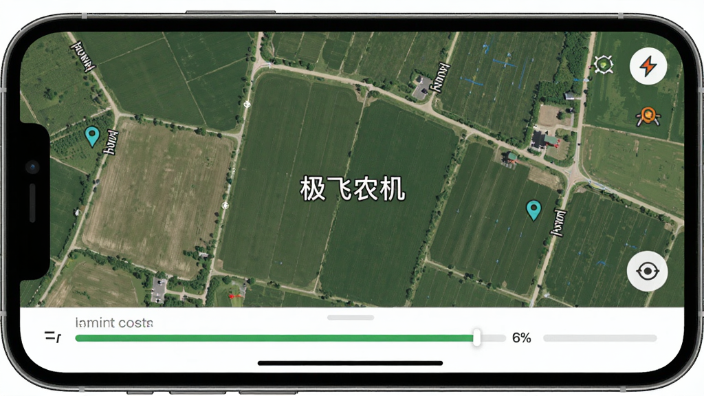 ���壺�ֻ�������ʾ����ũ��App�����ߵ�ͼ���ؽ��档���֣���ͼռ����Ļ���·������ؽ��������Ű棺�����������������Ŀ�������ʵ��ͼ�����ũ��͵�·��ʶ��ϸ�ڣ���ͼ�ϱ�ע