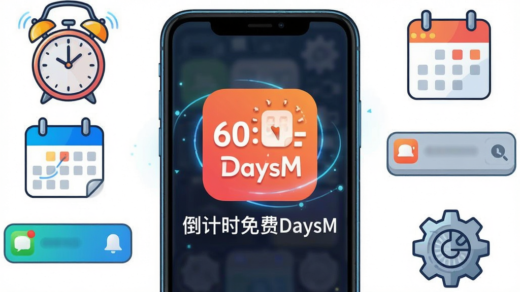 ���壺һ�������ֻ��Ĳ��ͼ���м��ǵ���ʱ���DaysM��ͼ�꣬��Χ���������ӡ�������֪ͨ�������ó��ֵ�Ԫ�ء����֣����Ĺ�ͼ��ͼ�������м䣬����Ԫ��Χ�������ȷֲ����Ű棺ͼ���·��С�����ʱ���DaysM����������񣺿Ƽ��в廭�������������ɫ�����������ʣ����壬�ɾ����޶���Ԫ�ء�