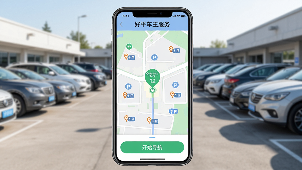 ͼƬ������һ���ֻ�Ӧ�ý���ĳ���ͼ���ֻ���Ļ��ʾ����ƽ�������񡱵�ͣ���������ܣ���ͼ�ϱ���Ŷ��ͣ����λ�ã�����һ����ɫ�����ʾ�����೵λ 12�����ײ��п�ʼ�����İ�ť���ֻ�����������ͣ�������г�������ͣ�ţ������������������дʵ��ͻ���������ơ���ƽ�������񡱡�