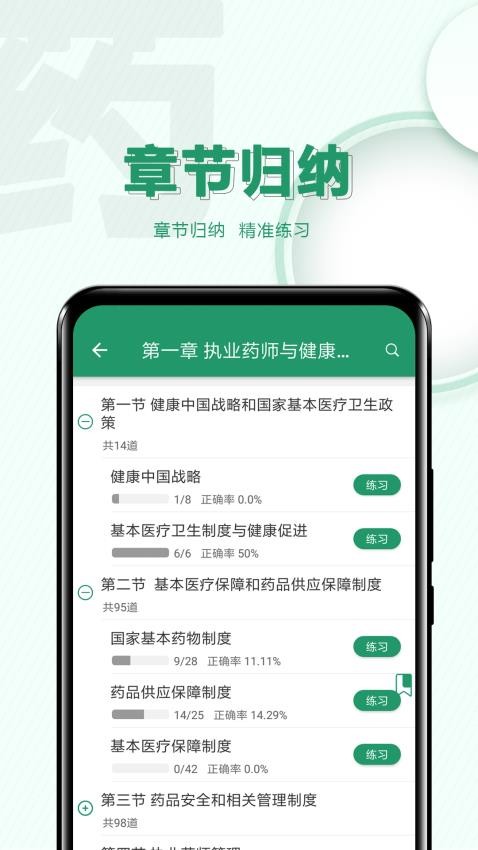 执业药师题库网 安卓版 刷题界面