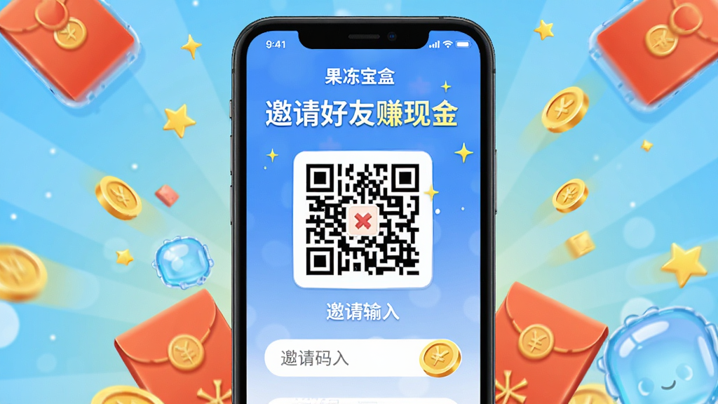 һ��չʾ���������С�������ѽ����ͼƬ���������ֻ���Ļ����Ļ����ʾ���������׬�ֽ𡱱��⣬�м��������ά�룬�·�������������򣬱����к���ͽ��װ�Σ����־��У������ã�ϸ�������ǵ�׺�����ʸɾ��޶���Ԫ�ء�
