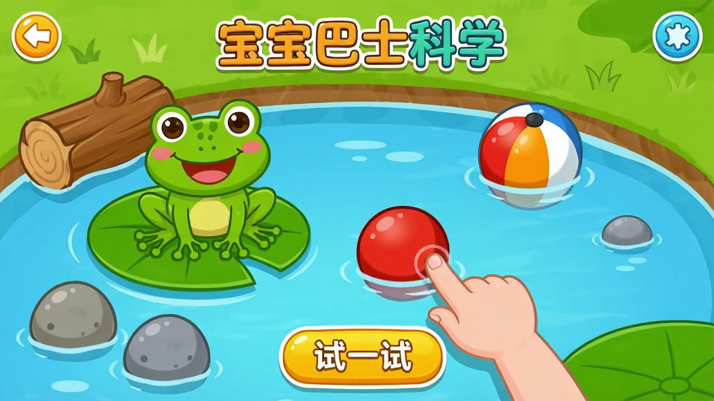һ����ͨ���Ļ�����ѧ���棬����������һ��С������һֻ�ɰ�������վ�ں�Ҷ�ϣ��Ա���ľͷ��ʯͷ��Ƥ��ȵ��ߣ�С���ѵ������ڵ��Ƥ��Ƥ����ˮ���ϣ��Ϸ������֡�������ʿ��ѧ���������С���һ�ԡ���ť������������ã�ɫ�����ޣ��������������ʸɾ���
