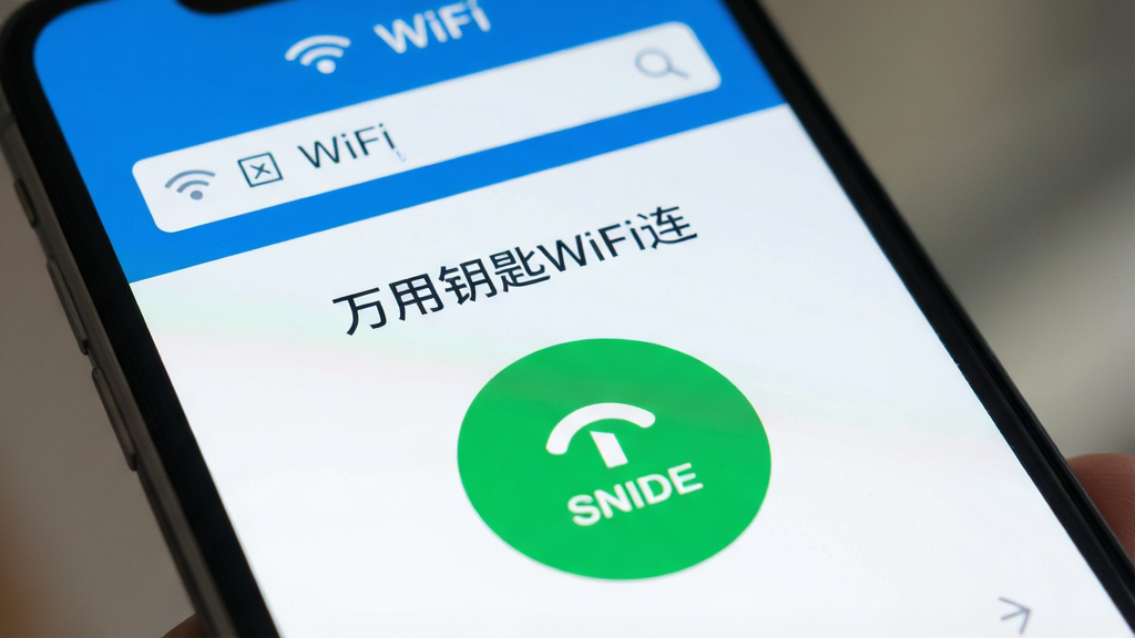 һ���ֻ���Ļ��д����Ļ����ʾ������Կ��WiFi���������棬��������ˬ��������һ��������ɫ���Ӱ�ť���Ϸ���������ʾ����WiFi�б��������黯���������ƽ����������ɫ�����ʸɾ��޶���Ԫ�أ�����������