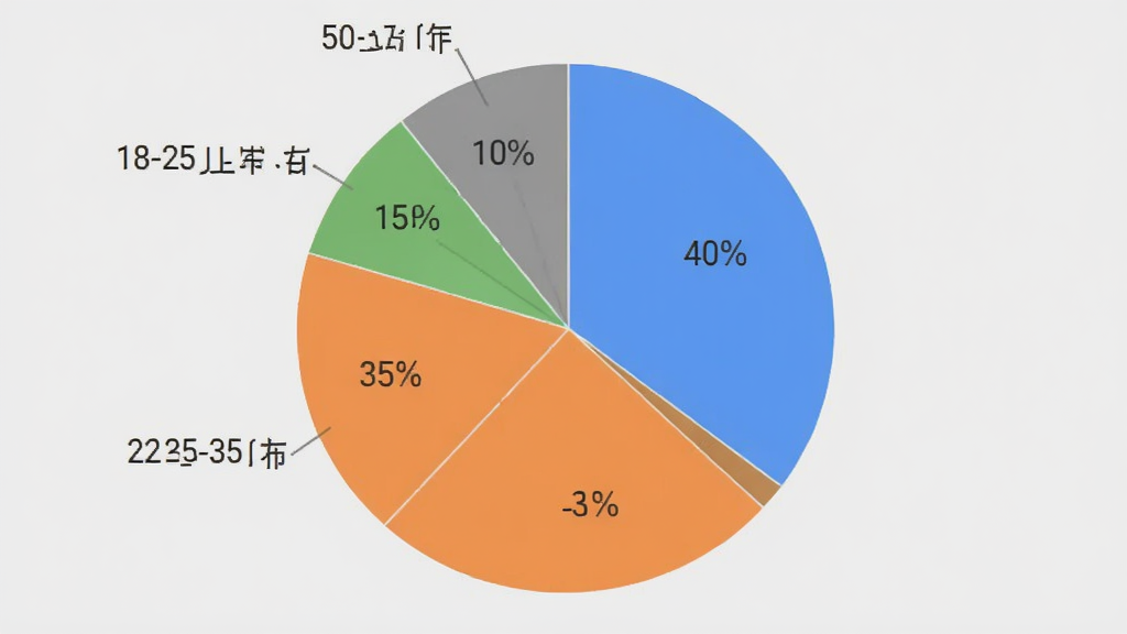 有月app用户评价相关图片,以饼状图形式展示用户年龄分布,18-25岁占40%,26-35岁占35%,36-50岁占15%,50岁以上占10%,图表风格简洁,背景为浅灰色,画质干净无多余元素