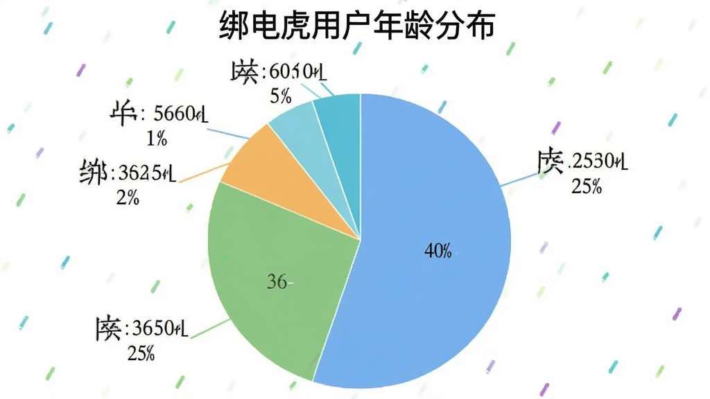 饼状图展示“绑电虎”用户年龄分布,18-25岁占比25%,26-35岁占比40%,36-50岁占比25%,51-60岁占比10%,图表配色清新,标注清晰,背景白色,画面干净,标题为“绑电虎用户年龄分布”