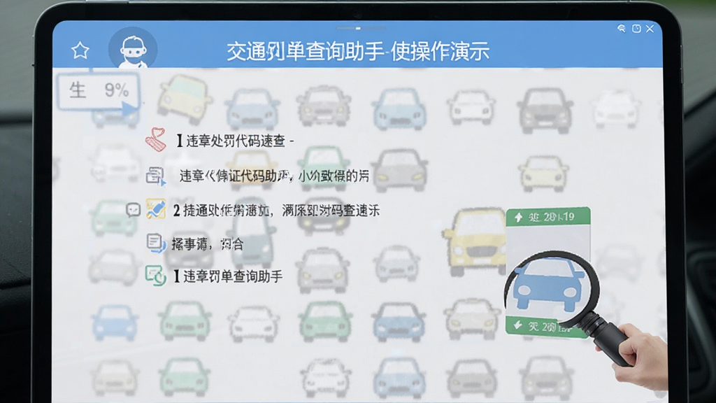 违章处罚代码速查-交通罚单查询助手 使用界面操作演示