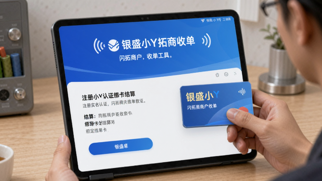 银盛小Y闪拓商户收单工具 注册实名认证 绑定结算卡