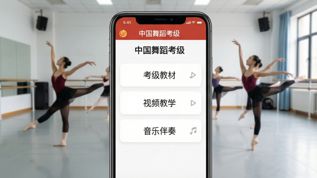һ��չʾ�ֻ���Ļ��ͼƬ����Ļ����ʾ���й��赸������App�������棬������������ķ���˵��硰�����̲ġ�������Ƶ��ѧ���������ְ��ࡱ���������赸���ң�����������ϰ�����������ִ������ʸɾ����޶���Ԫ�ء�