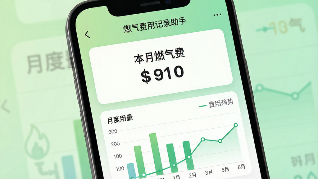 һ���ֻ�App�������дͼ���ֻ���Ļ����ʾ��ȼ�����ü�¼���֡�Ӧ�õ������棬�Ϸ�Ϊ������ȼ���ѡ����ֿ�Ƭ���·�Ϊ�������¶�������״ͼ�ͷ��������ߣ�����Ϊǳ��ɫ���䣬����ɾ����޶���Ԫ�ء�