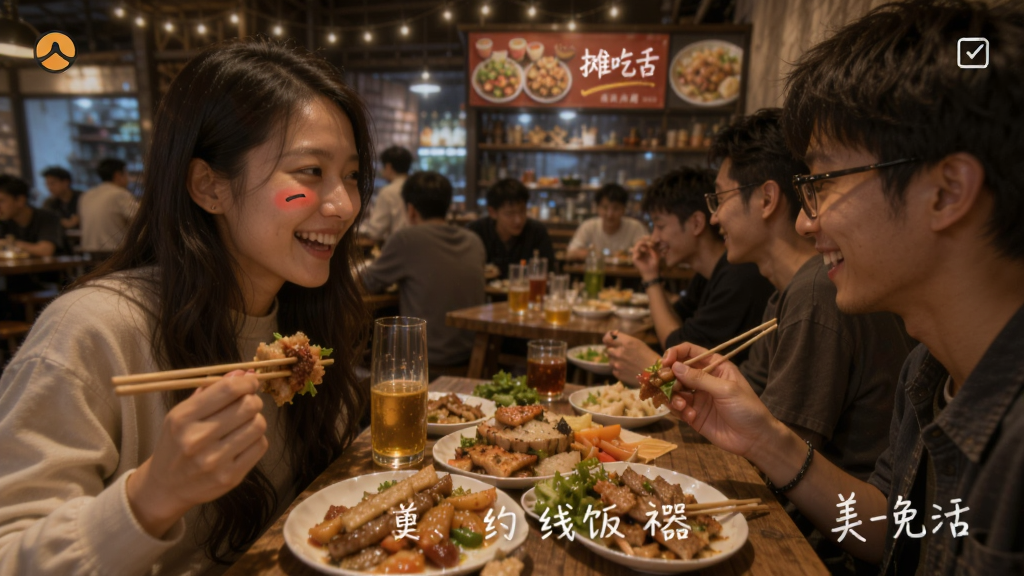 摊吃舌-美食社交神器 用户约饭 线下见面场景