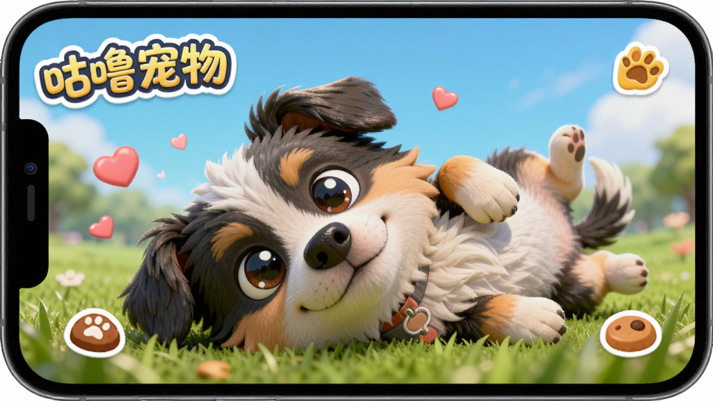 һֻ����3D�ʸеĿ�ͨ���ﹷ�ڲݵ��ϴ����ë�������������۾�ˮ������������Ļ����Χ�а�����Ч��ʳ��ͼ�꣬����UI��࣬app���ơ�����������������ʽ�����ڽ��䣬�����������ã���Ⱦ��ϸ�����ʸ���ɾ����޶���Ԫ�ء�