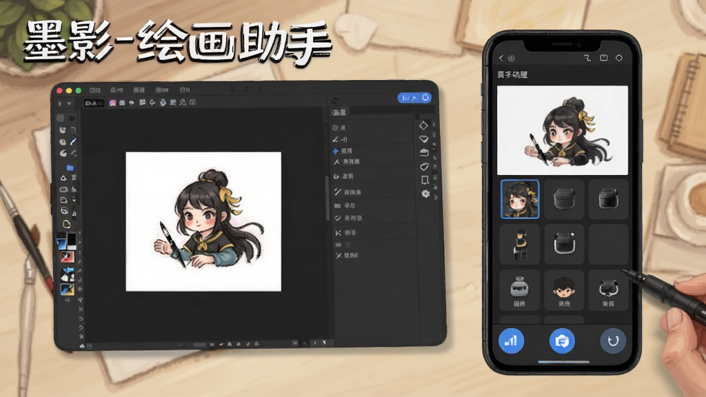 墨影-手机绘画助手 新手入门 画布设置 图层使用 界面功能 完整教程