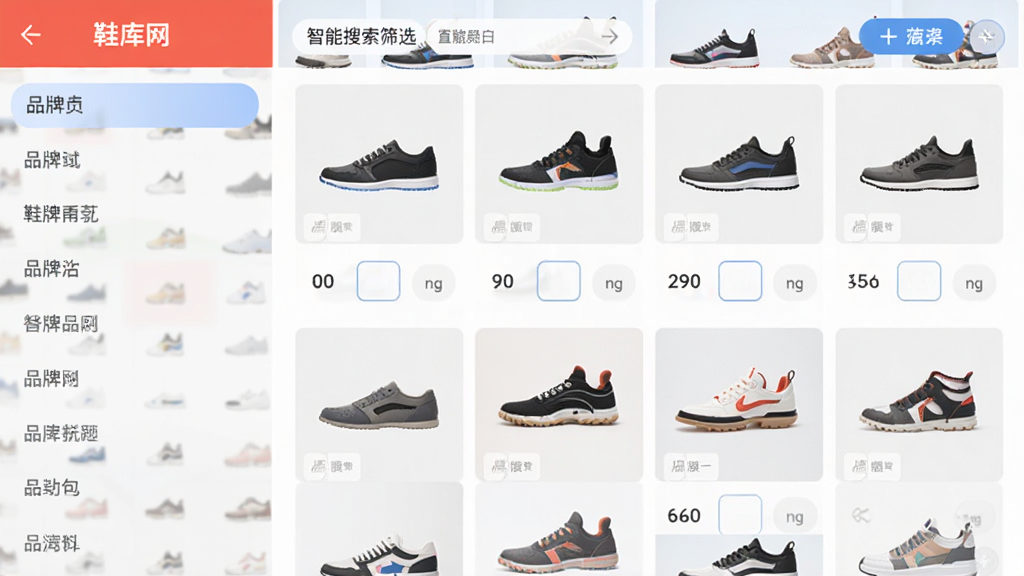 Ь����APP����������ɸѡ���棬�����Ʒ���б����Ҳ���ʾɸѡ���Ь������ͼ�������࣬��ť������ͼƬ����ƽ����ƣ����ʸɾ�