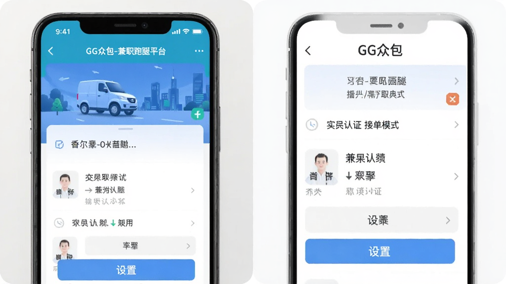 GG众包-兼职跑腿平台 实名认证 接单模式 设置