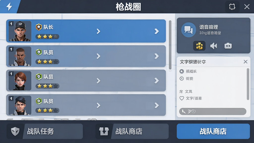 一张游戏内战队社交界面的截图,顶部显示