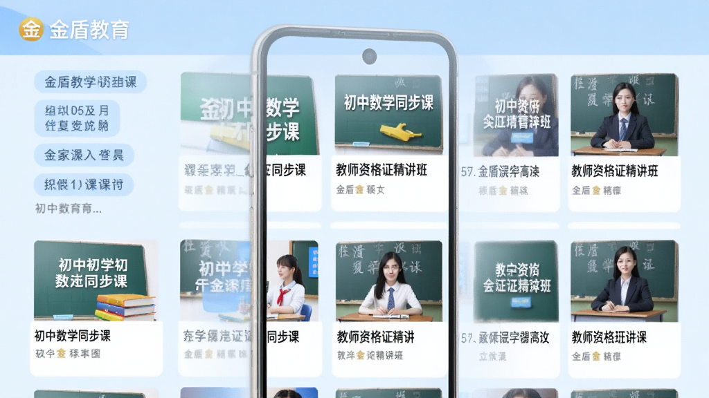 չʾ��ܽ���APP�γ��б�ҳ���ͼƬ����Ļ��չʾ���ſγ̷���ͱ��⣬�硰������ѧͬ���Ρ�������ʦ�ʸ�֤�����ࡱ�������ǩ�������룬����Ϊǳ��ɫ��������Ʊ�ƽ�����ɾ�������ͻ���������ơ���ܽ����������ʸɾ��޶���Ԫ��