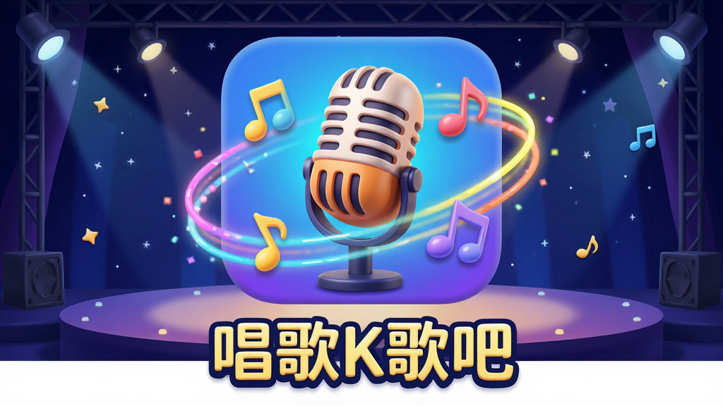 һ���������õ�3D��ͨ�������ͼ�������ǡ�����K��ɡ�Ӧ��ͼ�꣬ͼ�����˷���״����Χ�����������Ͳ�ɫ���Σ��������ǿ���̨�������·��С�����K��ɡ����֣����־��У��Ű��࣬������죬ϸ�ڷḻ�����ʸɾ��޶���Ԫ�ء�