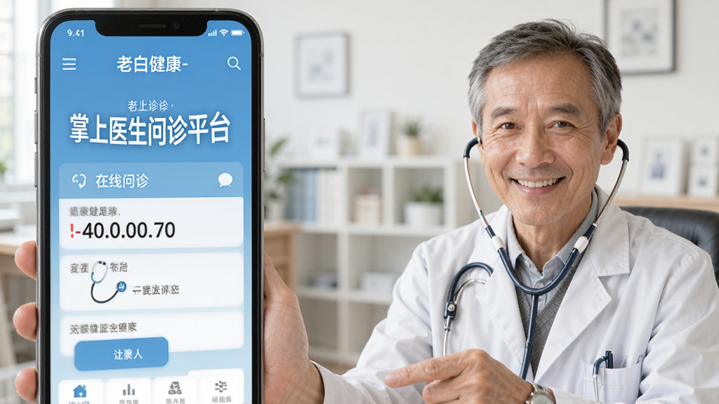 老白健康-掌上医生问诊平台 在线问诊 手机操作界面