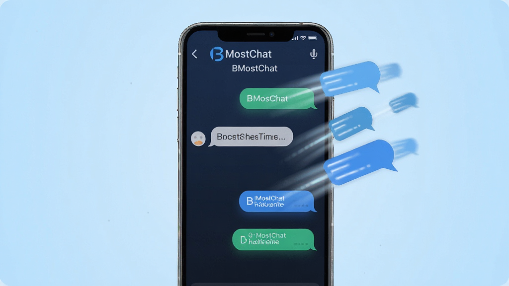 һ�ű���BMostChat������Ϣ�շ����ܵ�ͼƬ��������һ���ֻ���Ļ����Ļ����ʾ����Ի�����Ϣ���ݿ��ٷ���Ķ���Ч��������Ϊ����չʾ������棬�Ű�ͻ���ٶȸУ����Ϊ�Ƽ������ƽ����ϣ�ϸ������Ϣ���ݴ�����΢����β��Ч�������ǵ���ɫ���䣬���ʸɾ��������޶���Ԫ��