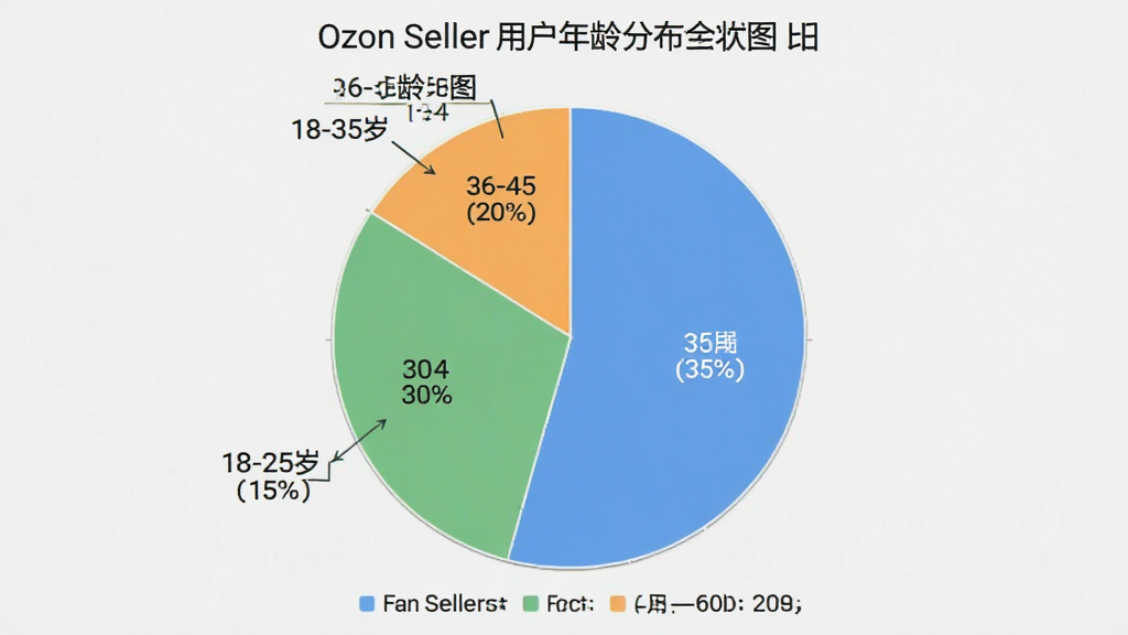Ozon Seller �û�����ֲ���״ͼ��ͼ��չʾ��ͬ���������ռ�ȣ�18-25��ռ15%��26-35��ռ35%��36-45��ռ30%��46-60��ռ20%����ɫ���£���������񣬻��ʸɾ�����